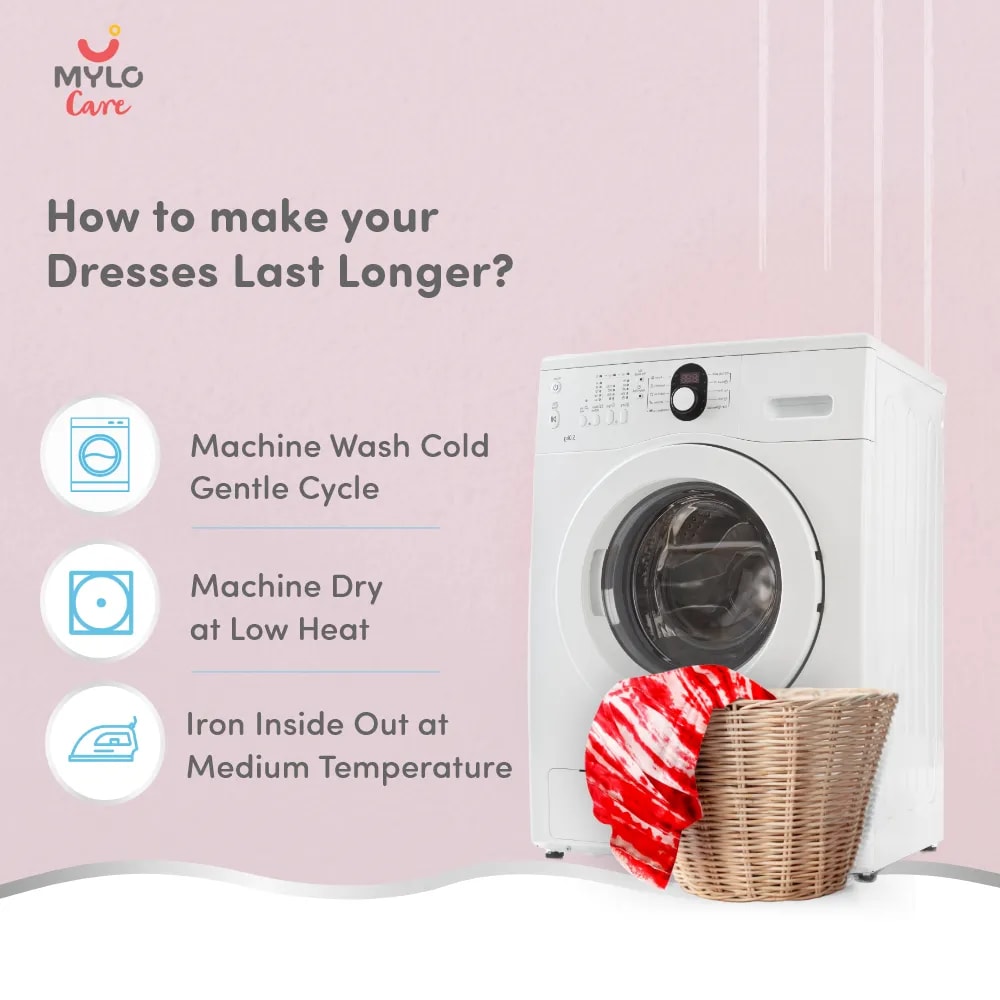 Maternity Dresses For Women with Both Side Zipper For Easy Feeding | Adjustable Belt for Growing Belly | Kaftan Dress | Shibori Print - Fuchsia | XL