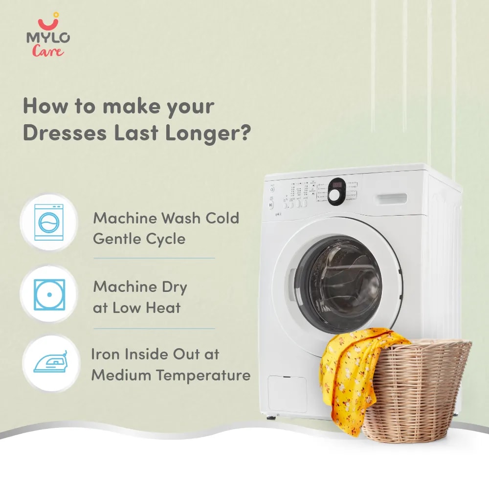 Maternity Dresses For Women with Both Side Zipper For Easy Feeding | Adjustable Belt for Growing Belly | Maxi Dress | Ditsy Daisy - Mustard | M