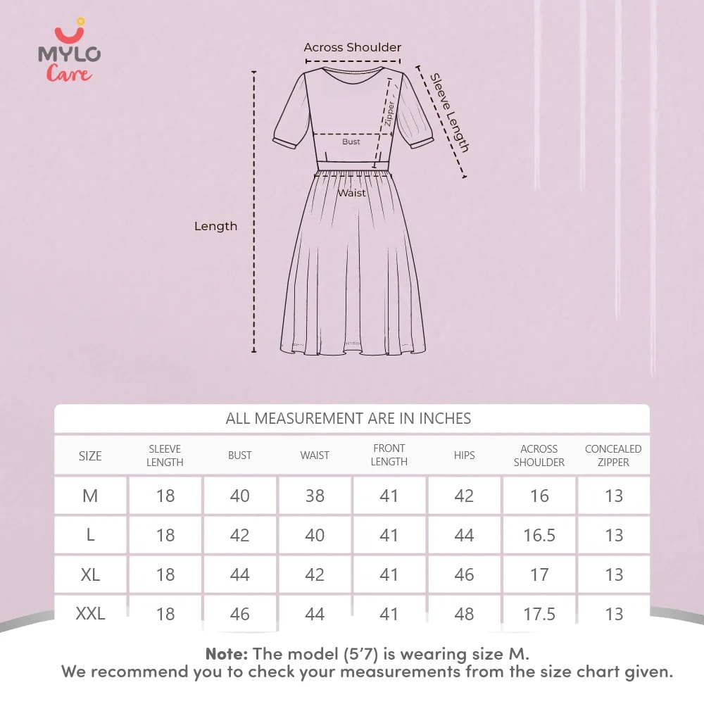 Maternity Dresses For Women with Both Side Zipper For Easy Feeding | Adjustable Belt for Growing Belly | Maxi Dress | Ditsy Daisy - Pink | M