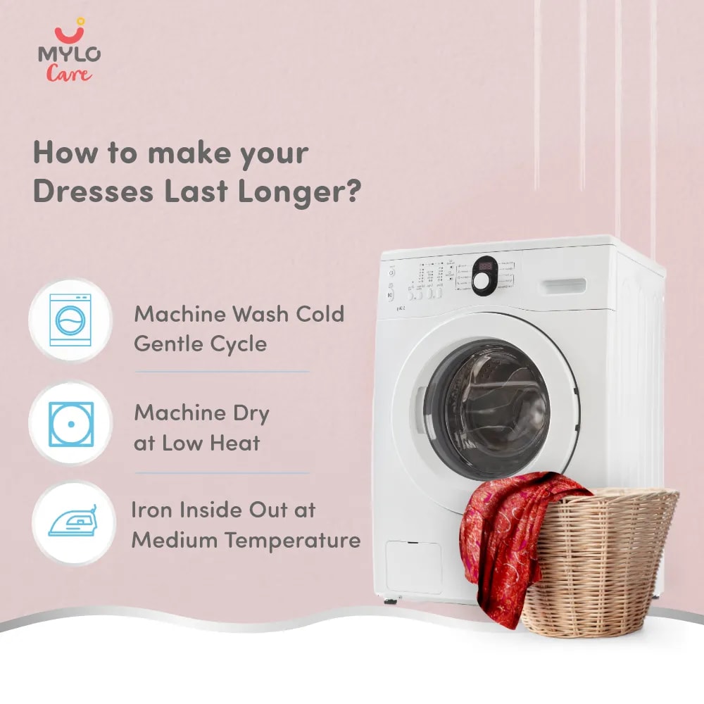 Maternity Dresses For Women with Both Side Zipper For Easy Feeding | Adjustable Belt for Growing Belly | Maxi Dress | Persian Paisley - Pink | L