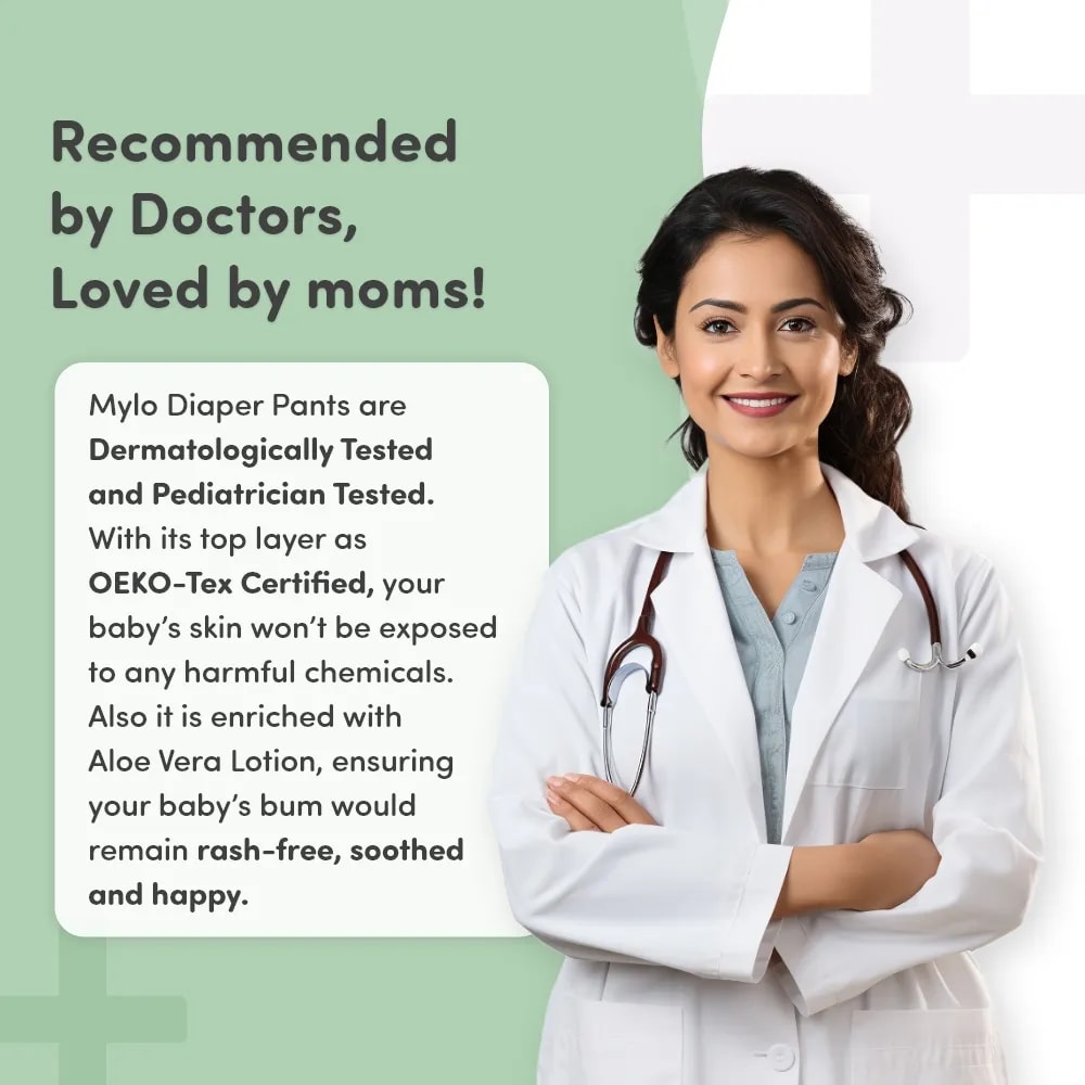 Mylo Baby Diaper Pants Small (S) Size, 4-8 kgs with ADL Technology - 74 Count - 12 Hours Protection