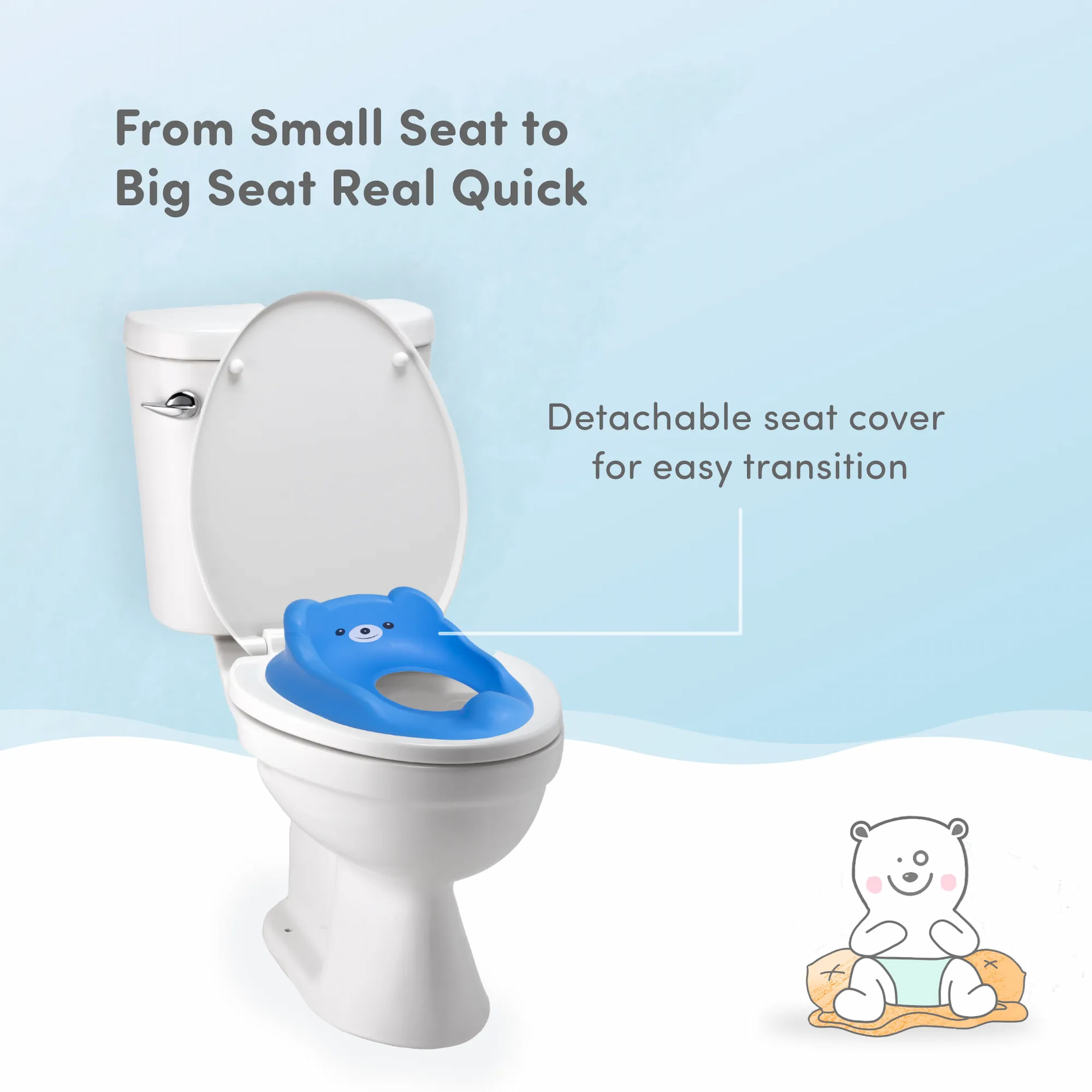 Potty Seat | Baby Potty Chair | 2-in-1 Potty Training Chair with Detachable Potty Bowl | Easy to Carry & Clean - Blue & Purple