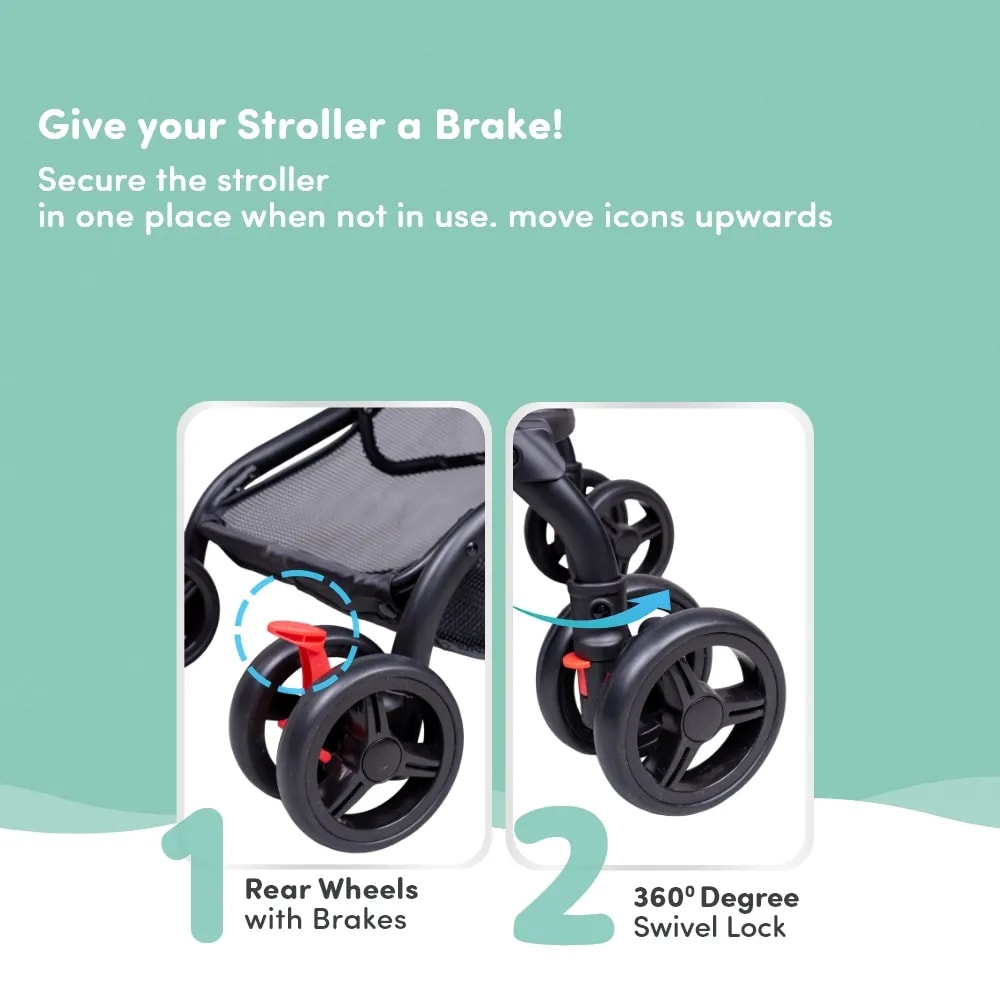 Riviera Ultra-Light Premium Baby Stroller for 0-3 Year | Baby Pram for Toddlers & Kids | 5 Point Safety Harness | Compact Design | Air Travel Friendly - Blue