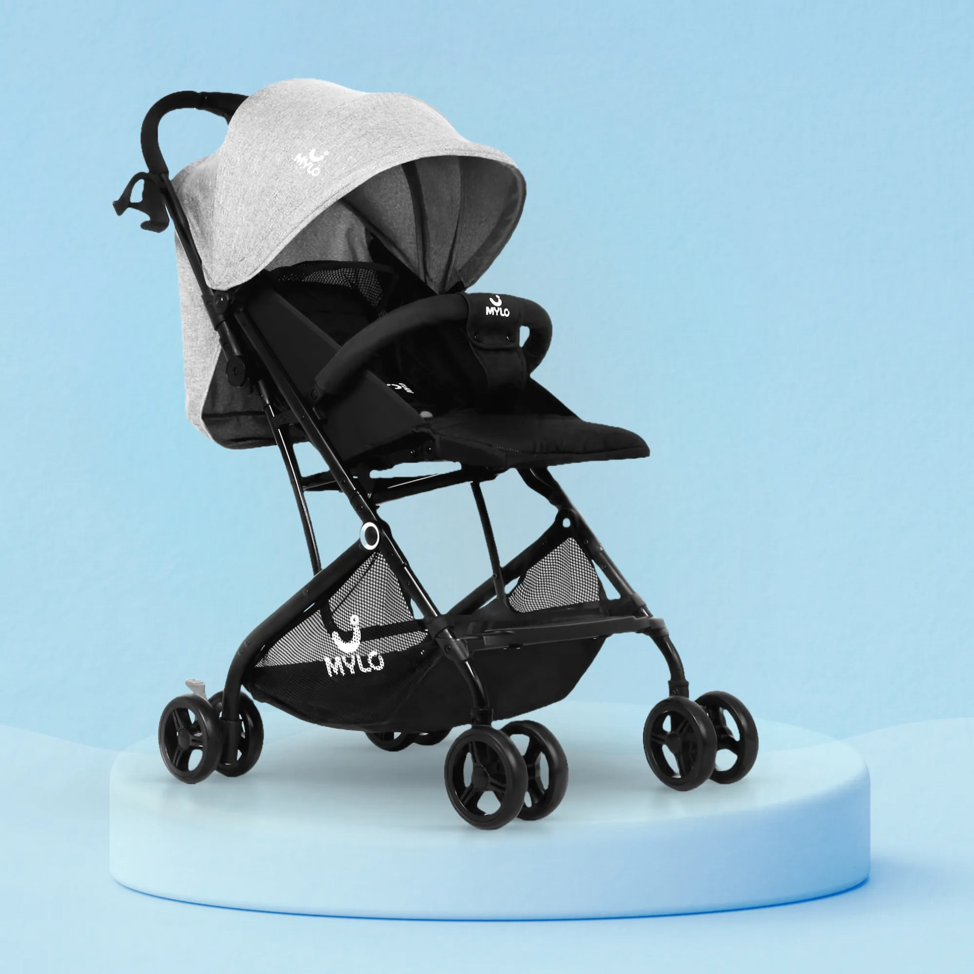 Riviera Ultra-Light Premium Baby Stroller - Black & Grey
