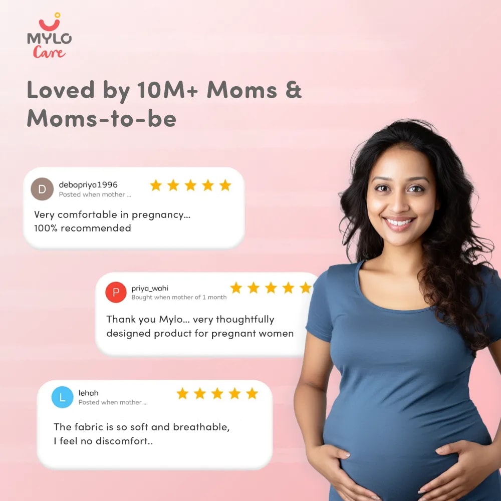 High Waist Maternity Panty for Pregnancy & Post-Delivery | Anti-Microbial with Comfy Adjustable Waistband - Grey & Wine - L - Pack of 2