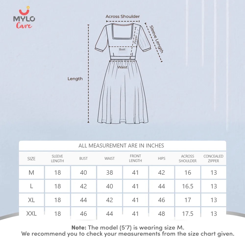 Maternity Dresses For Women with Both Side Zipper For Easy Feeding | Adjustable Belt for Growing Belly | Maxi Nighty Dress | Liberty Navy | XL