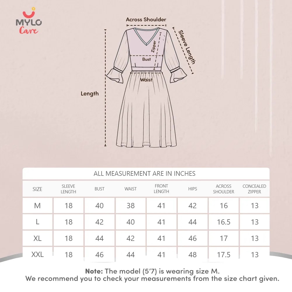 Maternity Dresses For Women with Both Side Zipper For Easy Feeding | Adjustable Belt for Growing Belly | Maxi Nighty Dress | Orange Rose | M