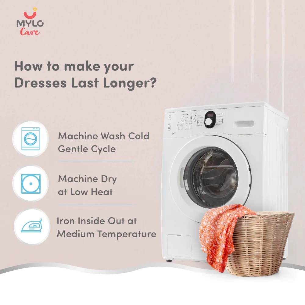 Maternity Dresses For Women with Both Side Zipper For Easy Feeding | Adjustable Belt for Growing Belly | Maxi Nighty Dress | Orange Rose | M