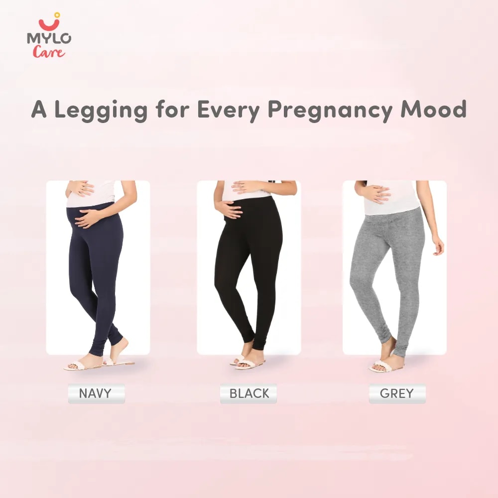 Stretchable Maternity Leggings for Women | Comfortable, Soft & Gentle on the Skin | Ideal for Pre & Post Delivery - Black - XL