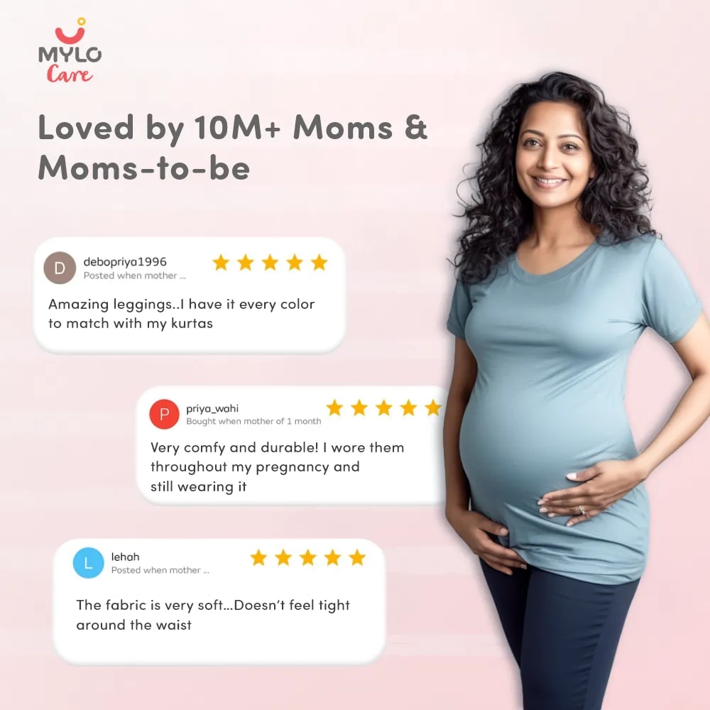 Stretchable Maternity Leggings for Women | Comfortable, Soft & Gentle on the Skin | Ideal for Pre & Post Delivery - Black - XL