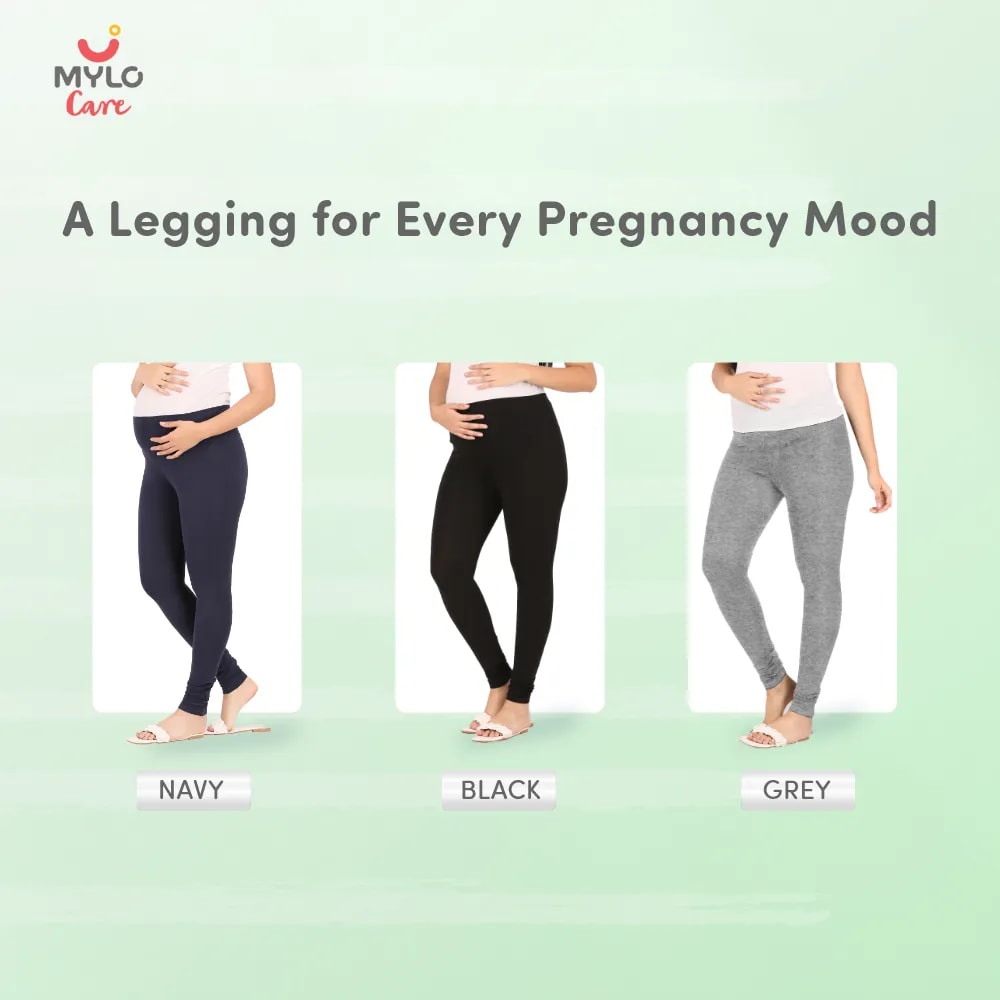 Stretchable Maternity Leggings for Women | Comfortable, Soft & Gentle on the Skin | Ideal for Pre & Post Delivery - Dark Grey - XXL