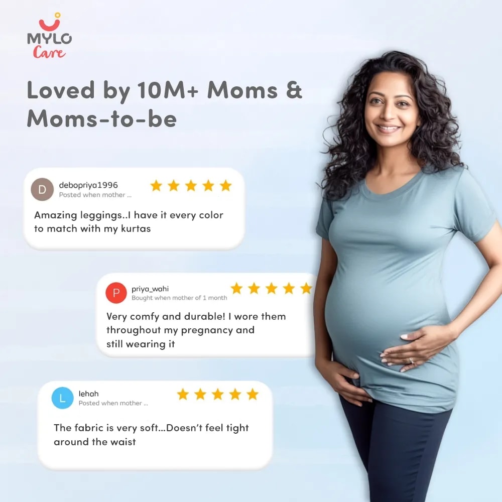 Stretchable Maternity Leggings for Women | Comfortable, Soft & Gentle on the Skin | Ideal for Pre & Post Delivery - White - M