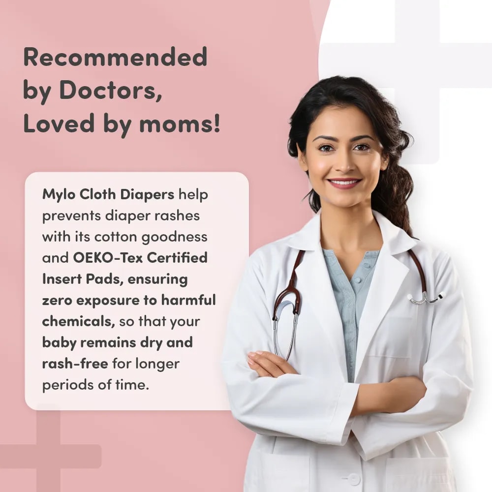 Adjustable Washable & Reusable Cloth Diaper With Dry Feel, Absorbent Insert Pad (3M-3Y) | Oeko-Tex Certified | Prevents Rashes - Celebration - Pack of 1