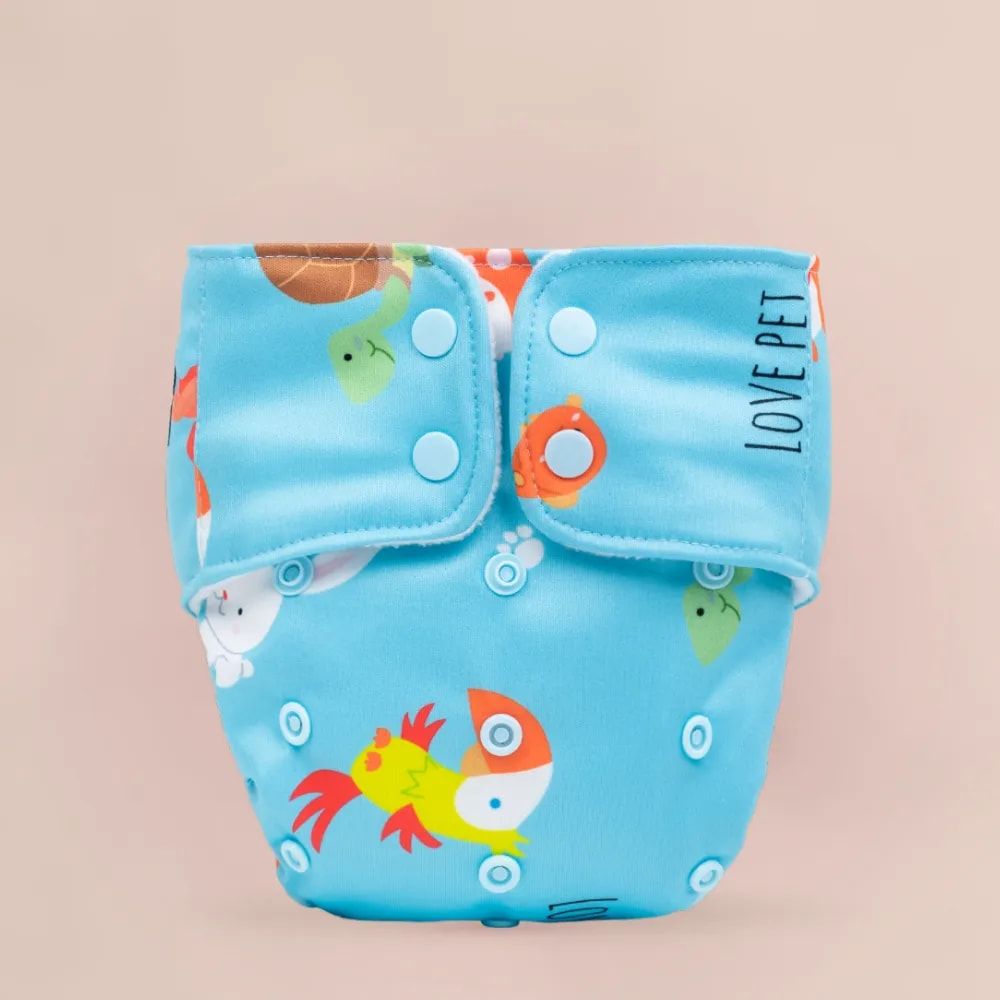 Adjustable Washable & Reusable Cloth Diaper - Pet Love - Pack of 1