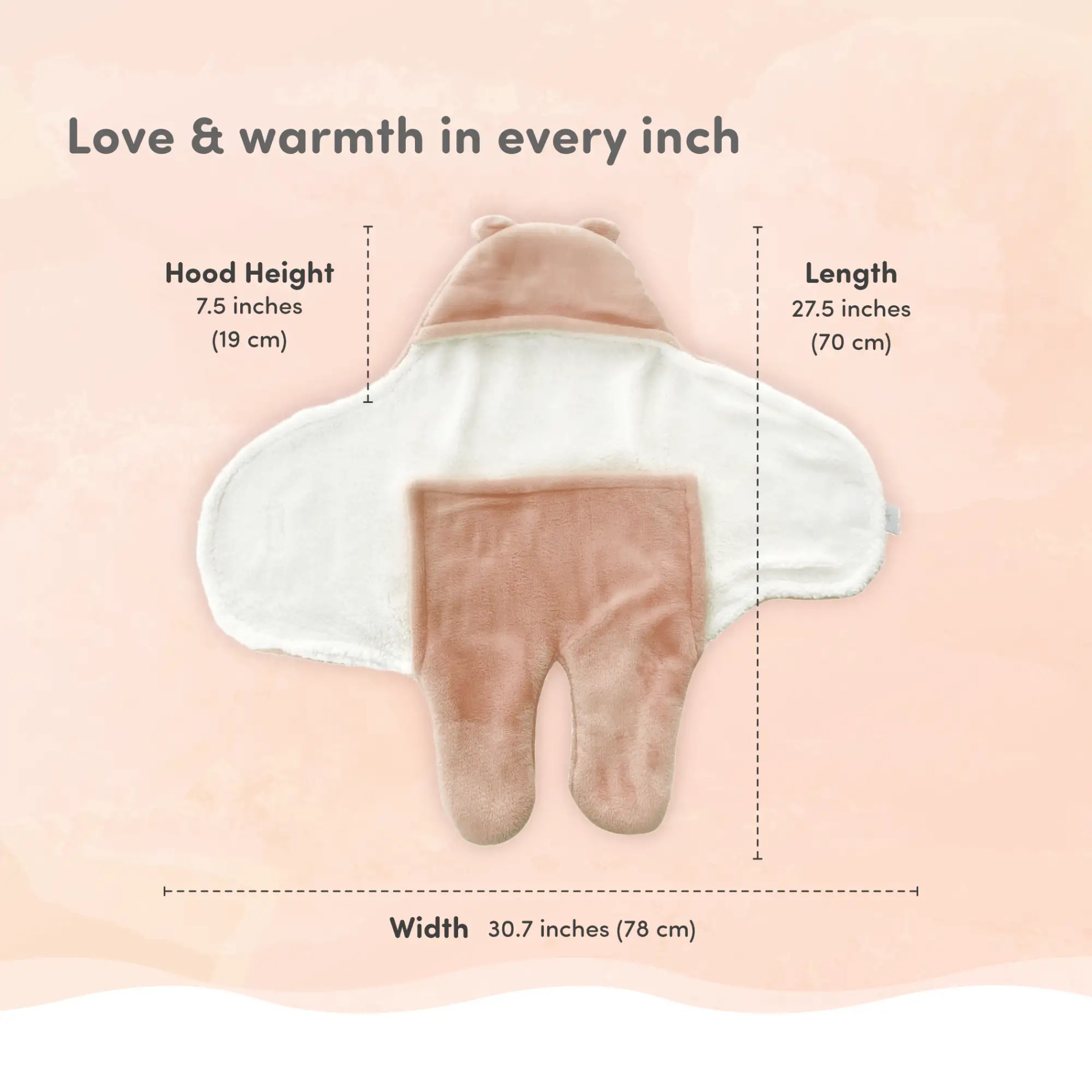 Baby Wrapper for New Born | Baby Swaddling Wrapper | 4-in-1 All Season AC Blanket cum Sleeping Bag for Baby 0-6 Months - Light Brown