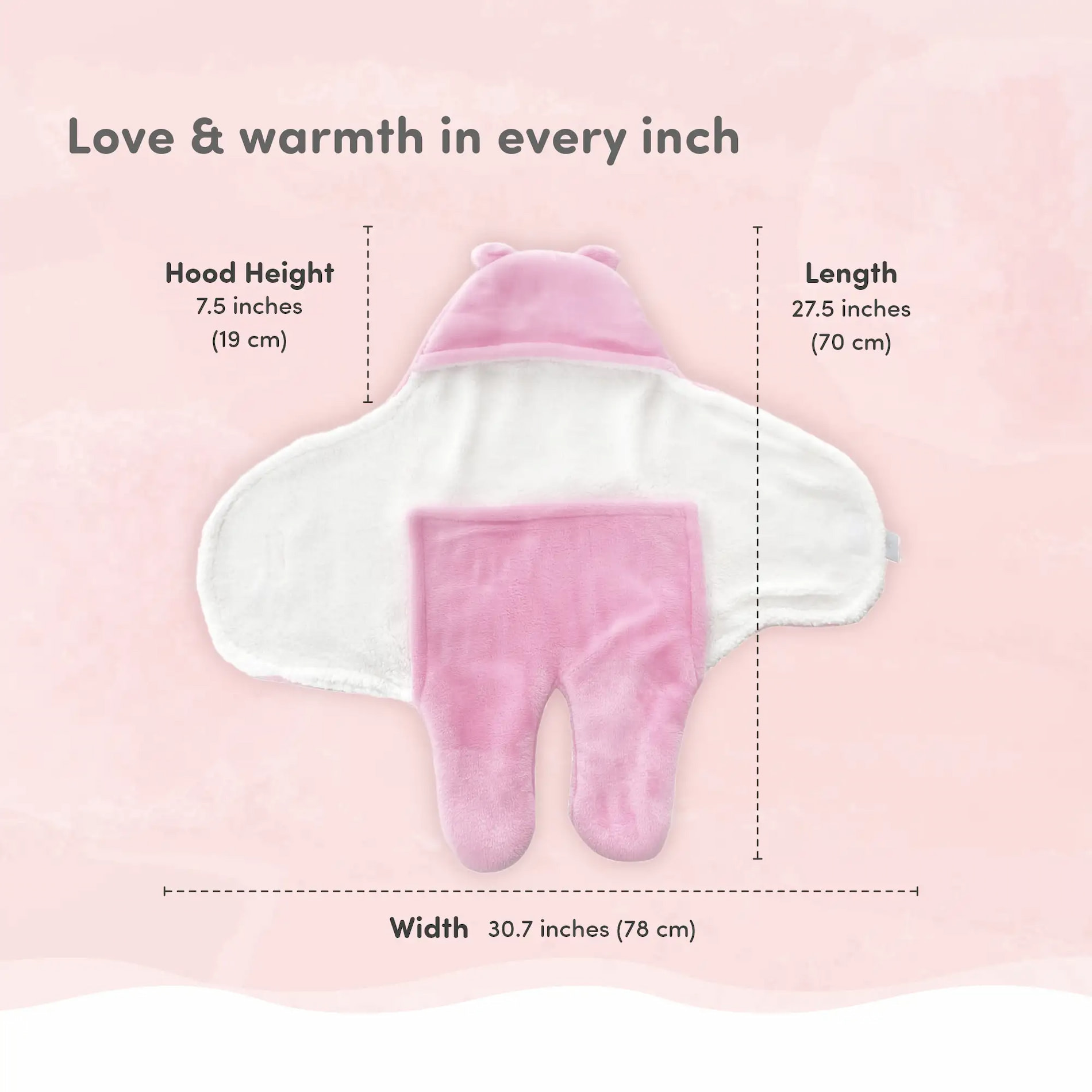 Baby Wrapper for New Born | Baby Swaddling Wrapper | 4-in-1 All Season AC Blanket cum Sleeping Bag for Baby 0-6 Months - Light Pink & Light Brown