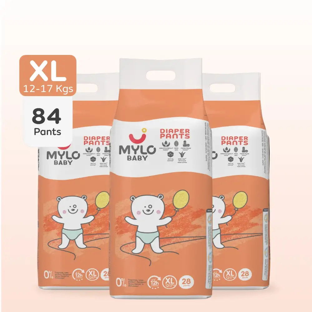 Mylo Baby Diaper Pants Extra Large (XL) Size 12-17 kgs (84 count) - Pack of 3