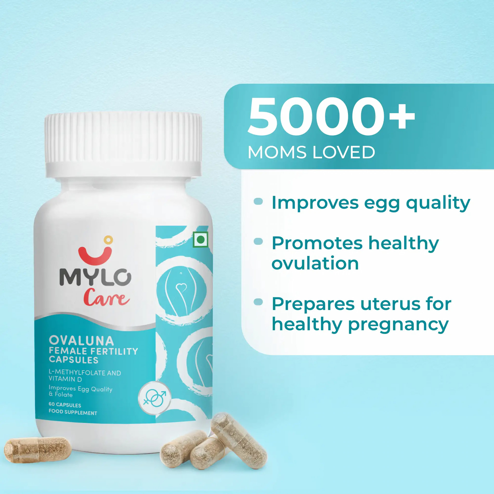 Mylo Ovaluna Female Fertility Tablets - 60 Capsules
