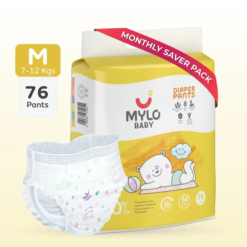 Mylo Baby Diaper Pants M Size 7-12 kgs Pack of 76