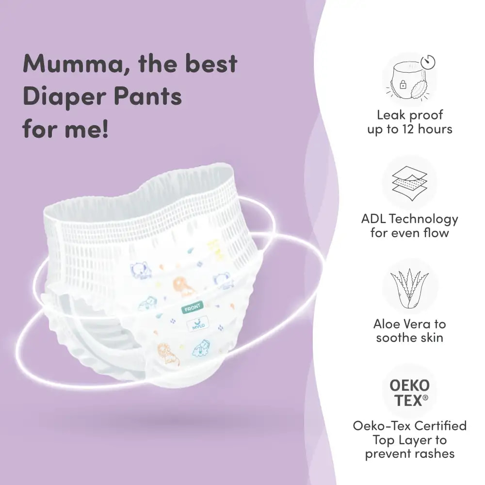 Mylo Baby Diaper Pants Jumbo L Size Pack of 64x2