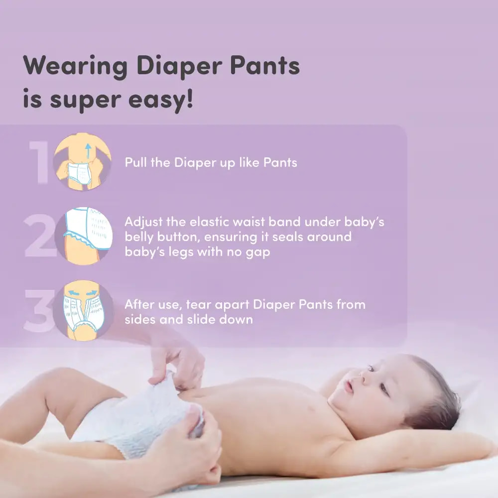 Mylo Baby Diaper Pants Large (L) Size, 9-14 kgs with ADL Technology - 64 Count - 12 Hours Protection
