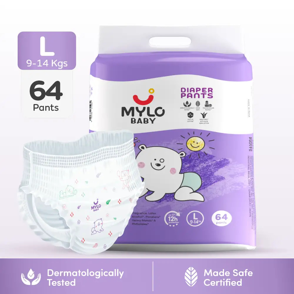 Mylo Baby Diaper Pants L Size 9-14 kgs Pack of 64