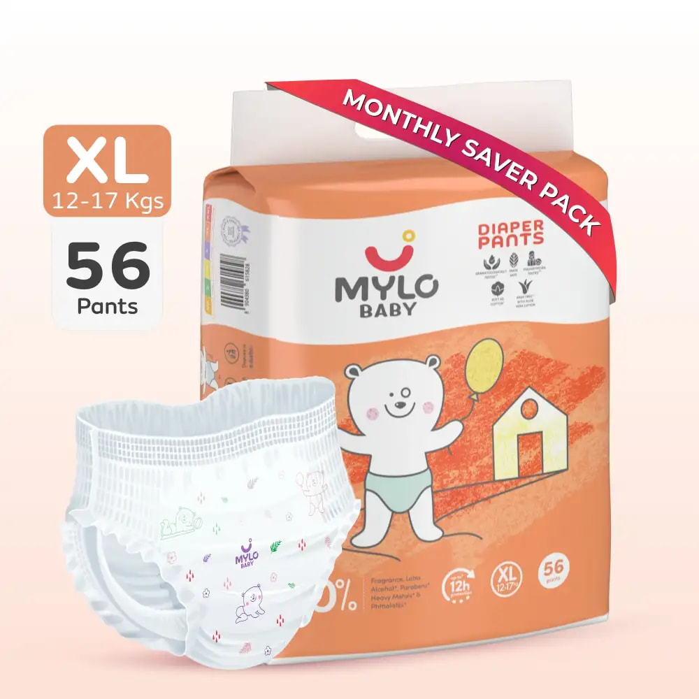 Mylo Baby Diaper Pants XL Size 12-17 kgs Pack of 56
