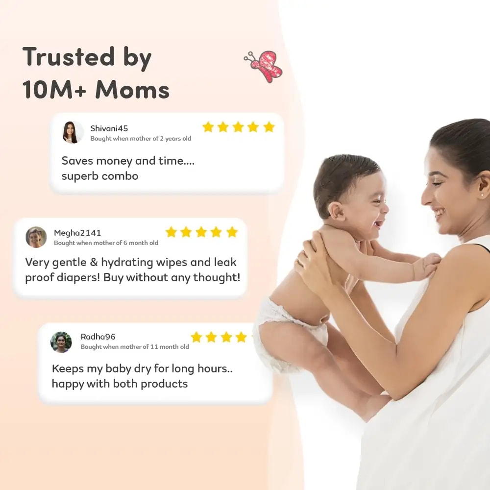 Baby Diaper Pants Extra Large (XL) Size 12-17 kgs (Jumbo Pack) + 99.5% Ultra Pure Water- Based Premium Wipes (Pack of 2)