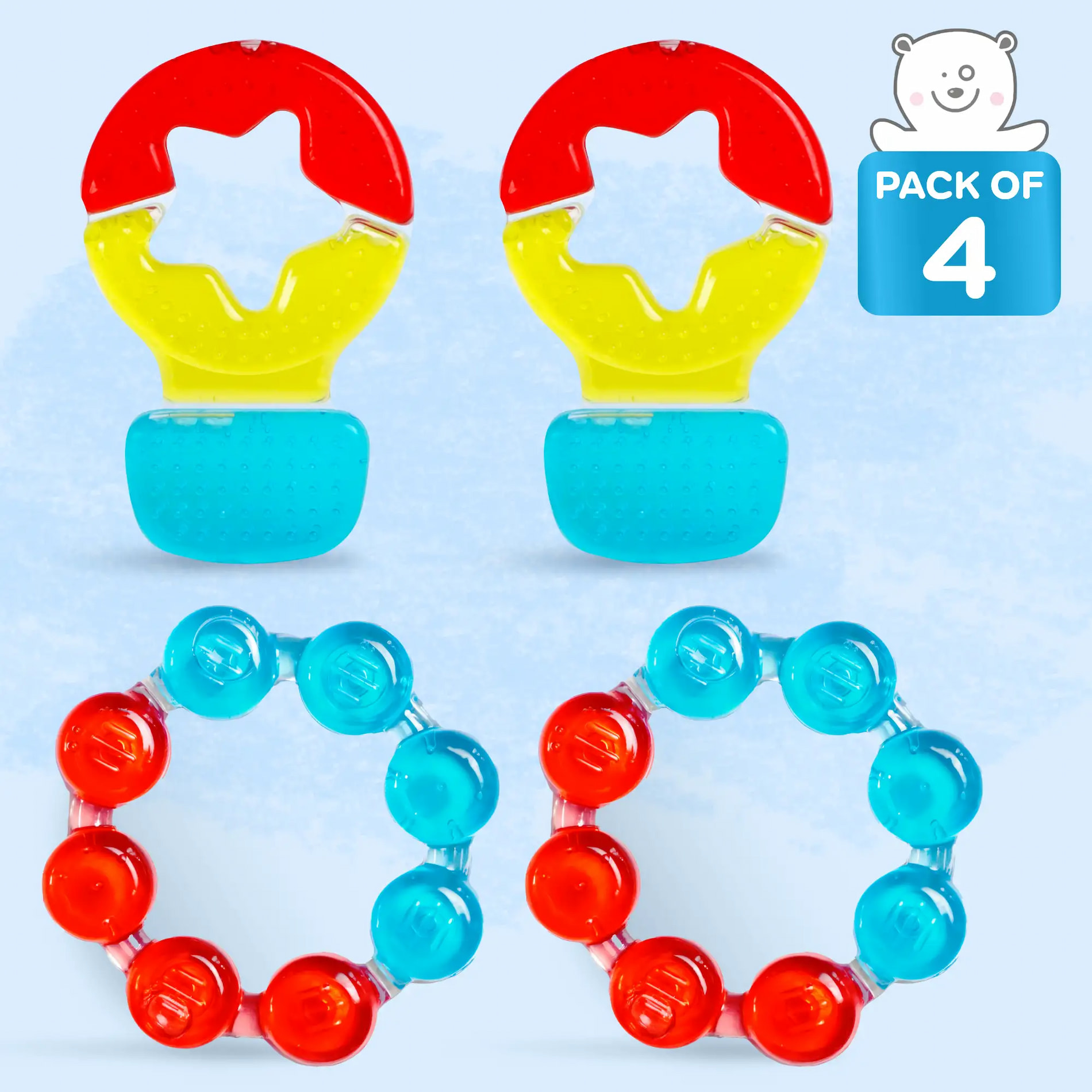 Teether for Kids PO4 - 2 Ring + 2 Hot Air Balloon