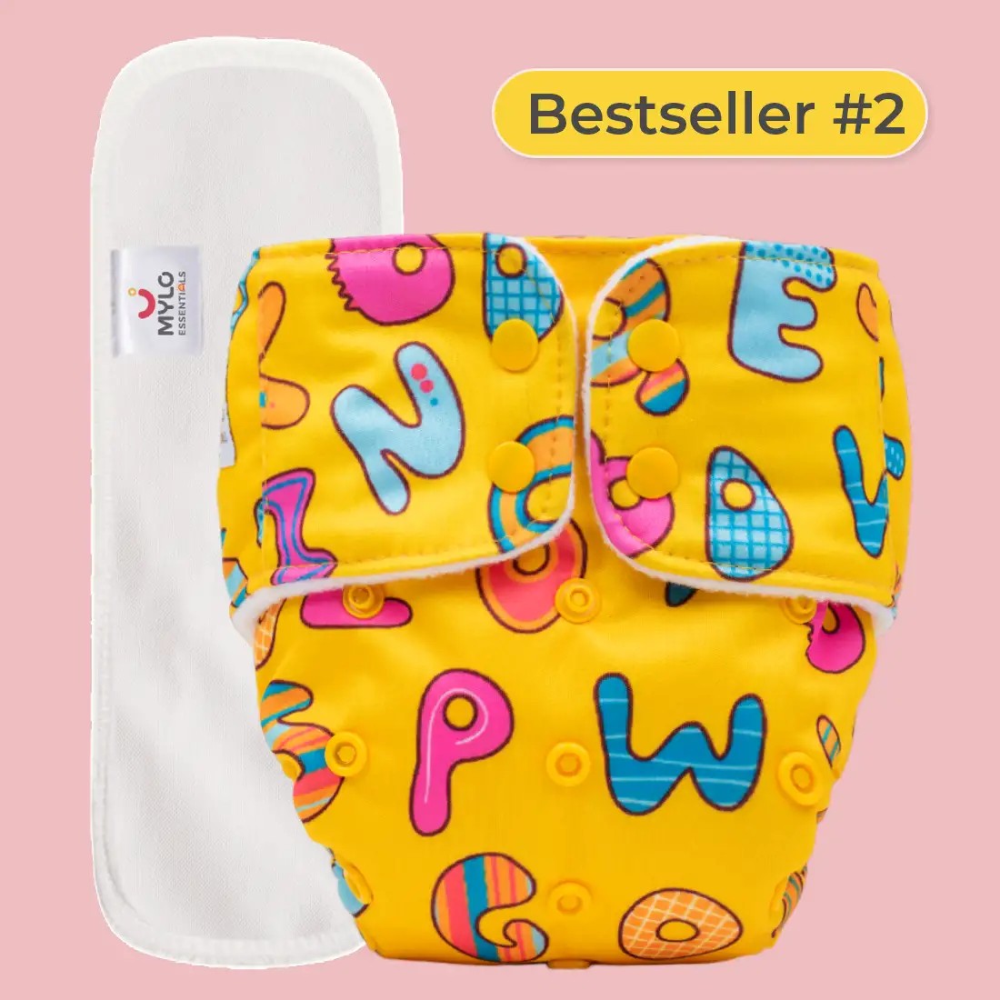 Adjustable & Reusable Cloth Diaper - ABC Print - Pack of 1