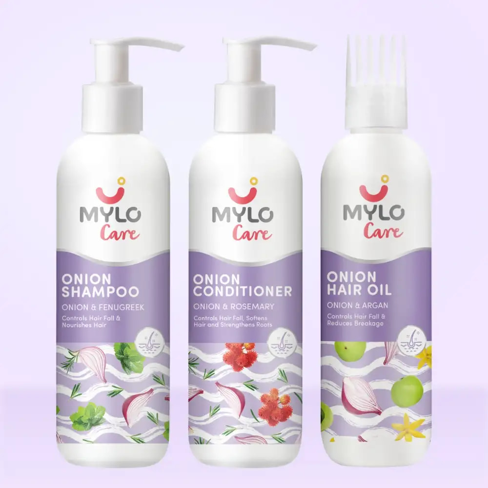 Anti Hair Fall Onion Care Kit - Oil (200 ml), Shampoo (200 ml) & Conditioner (200 ml)