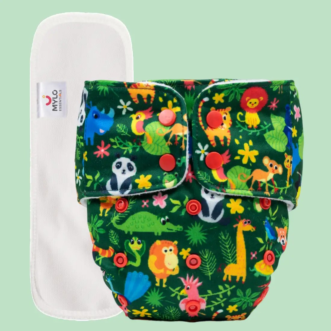 Adjustable & Reusable Cloth Diaper - Jungle Safari - Pack of 1