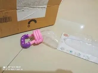 Feels Natural Ultra Soft Fruit & Food Nibbler- Pink | Convenient to Introduce Fruits & Veggies to Baby | Ultra-soft Silicone Mesh for Easy Chewing | Easy One Snap Filling | Helps Relieve Teething Discomfort