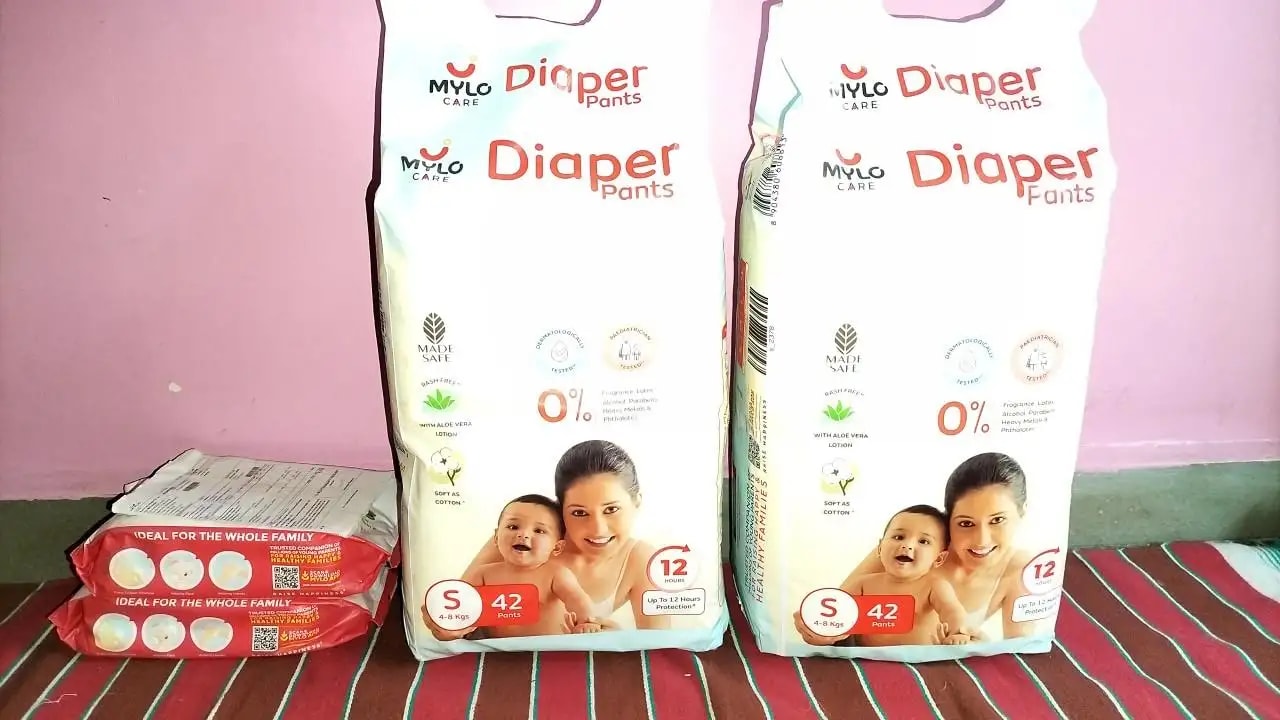 Monthly Diapering Super Saver Combo - Baby Diaper Pants Small (S) - (84 count) + Baby Wipes (Pack of 2)