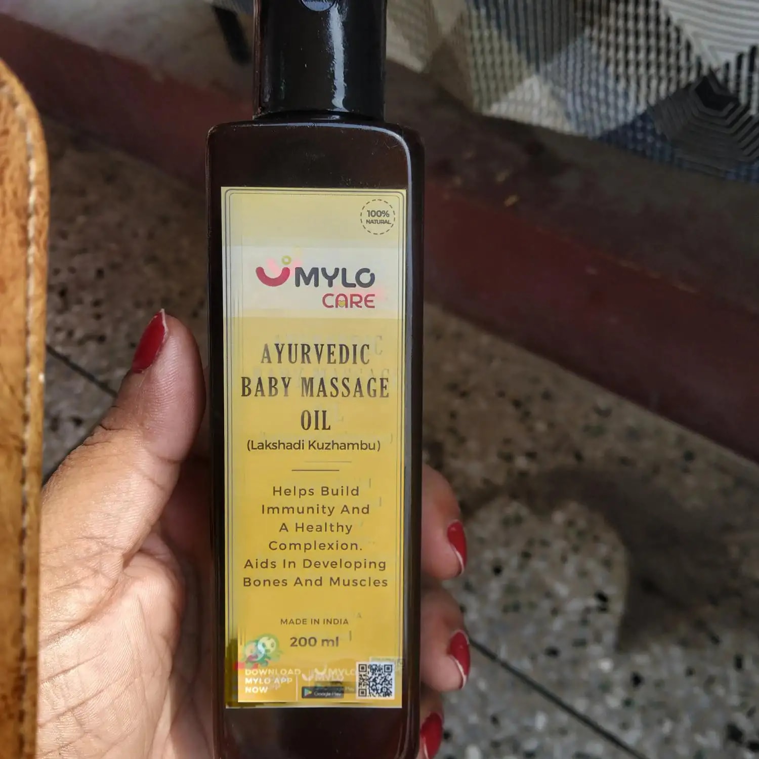 Mylo Herb Enriched Baby Massage Oil - 200 ml | Pack of 2 | Dermatologically Tested | Made Safe Certified | Nourishes Skin | Strengthens Immunity | Ayurvedic Preparation