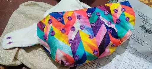 Adjustable Washable & Reusable Cloth Diaper With Absorbent Insert Pad (3M-3Y) | Oeko-Tex Certified - Rainbow, Floral Spring & Heart Doodles