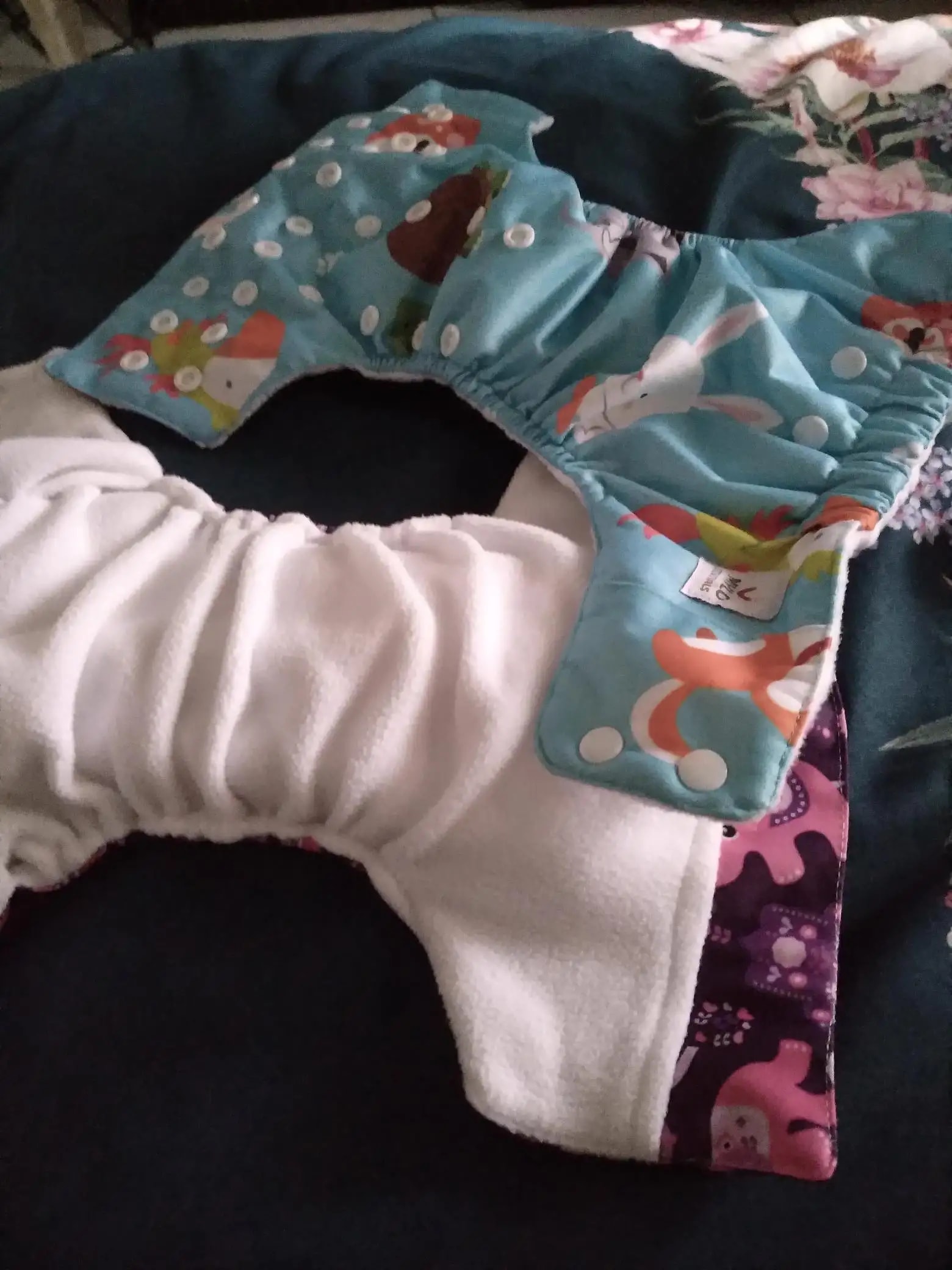 Adjustable Washable & Reusable Cloth Diaper With Absorbent Insert Pad (3M-3Y) | Oeko-Tex Certified - Rainbow, Floral Spring & Heart Doodles