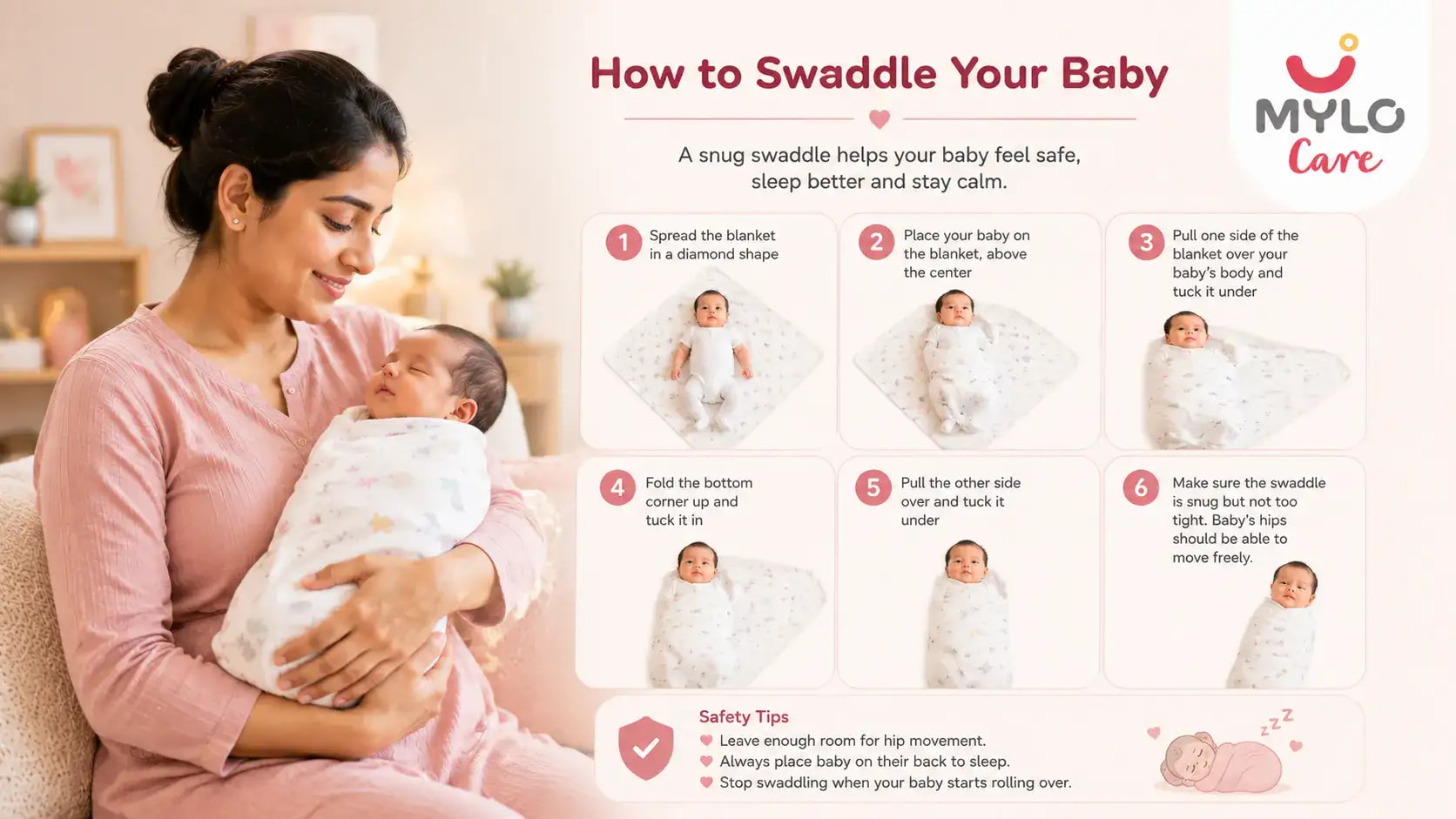 How to Swaddle a Baby: A Step-by-Step Guide With Safety Tips