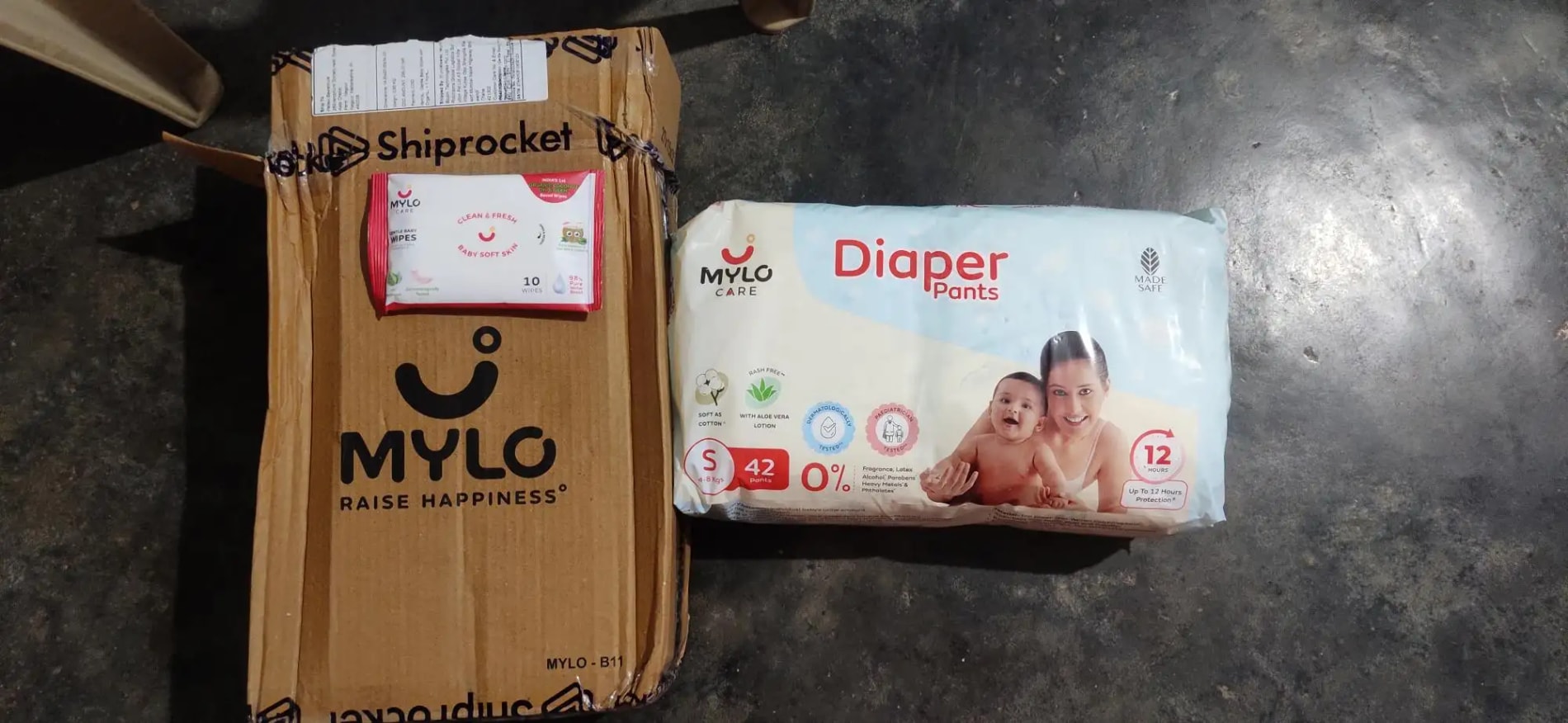 Mylo Baby New Born Diaper Pants | Up to 5Kgs | with Wetness Indicator | 92 Count