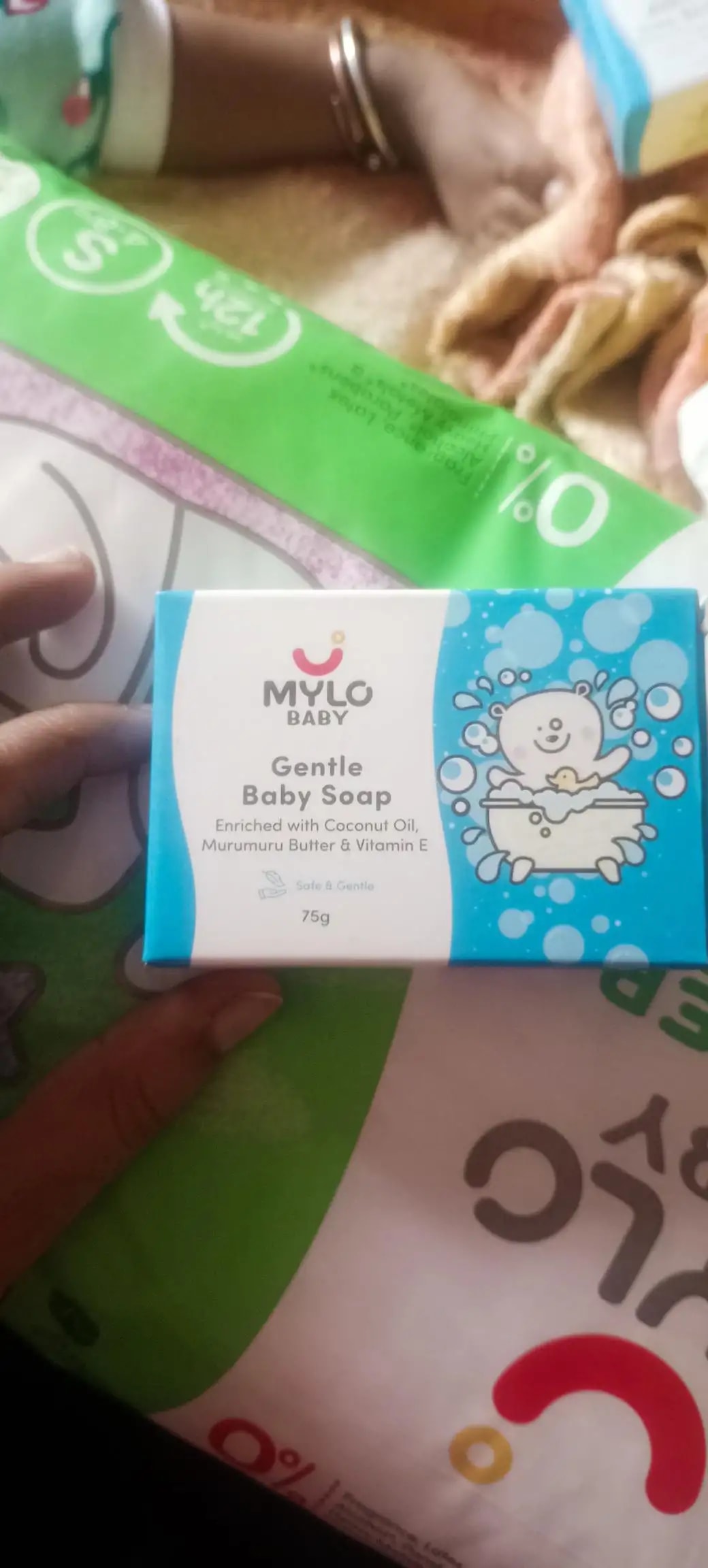 Mylo Baby Soap 75g - For 0-3 years with Vitamin E, Murumuru Butter, Jojoba Oil & Coconut Oil  - Pack of 3