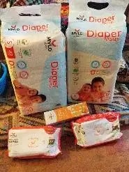 Monthly Diapering Super Saver Combo - Baby Diaper Pants Small (S) - (84 count) + Baby Wipes (Pack of 2)