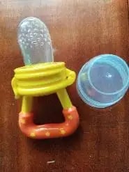 Feels Natural Ultra Soft Fruit & Food Nibbler- Pink | Convenient to Introduce Fruits & Veggies to Baby | Ultra-soft Silicone Mesh for Easy Chewing | Easy One Snap Filling | Helps Relieve Teething Discomfort