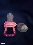 Feels Natural Ultra Soft Fruit & Food Nibbler- Pink | Convenient to Introduce Fruits & Veggies to Baby | Ultra-soft Silicone Mesh for Easy Chewing | Easy One Snap Filling | Helps Relieve Teething Discomfort