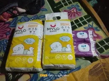 Monthly Diapering Super Saver Combo - Baby Diaper Pants Small (S) - (84 count) + Baby Wipes (Pack of 2)