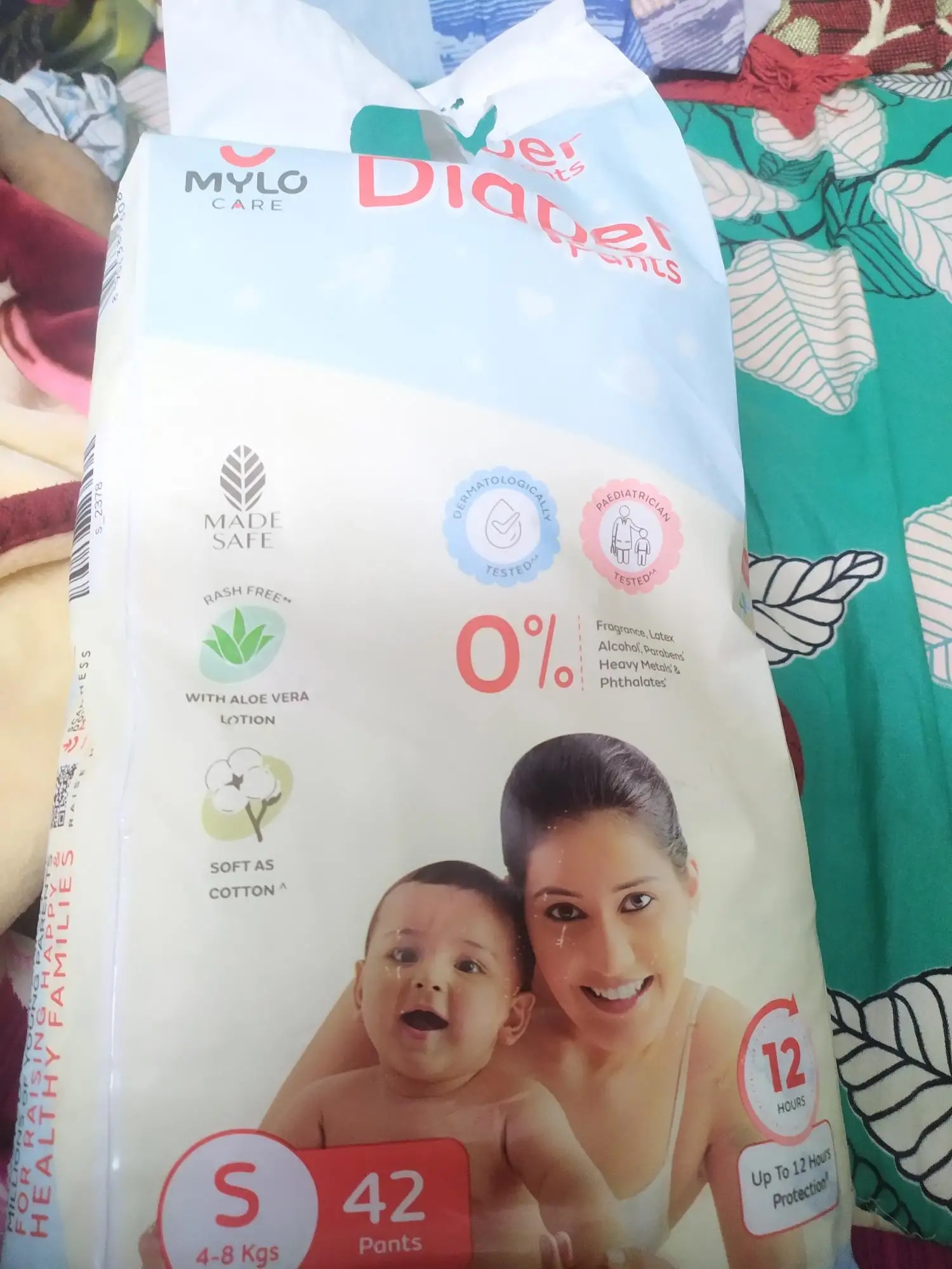 Mylo Baby New Born Diaper Pants | Up to 5Kgs | with Wetness Indicator | 92 Count