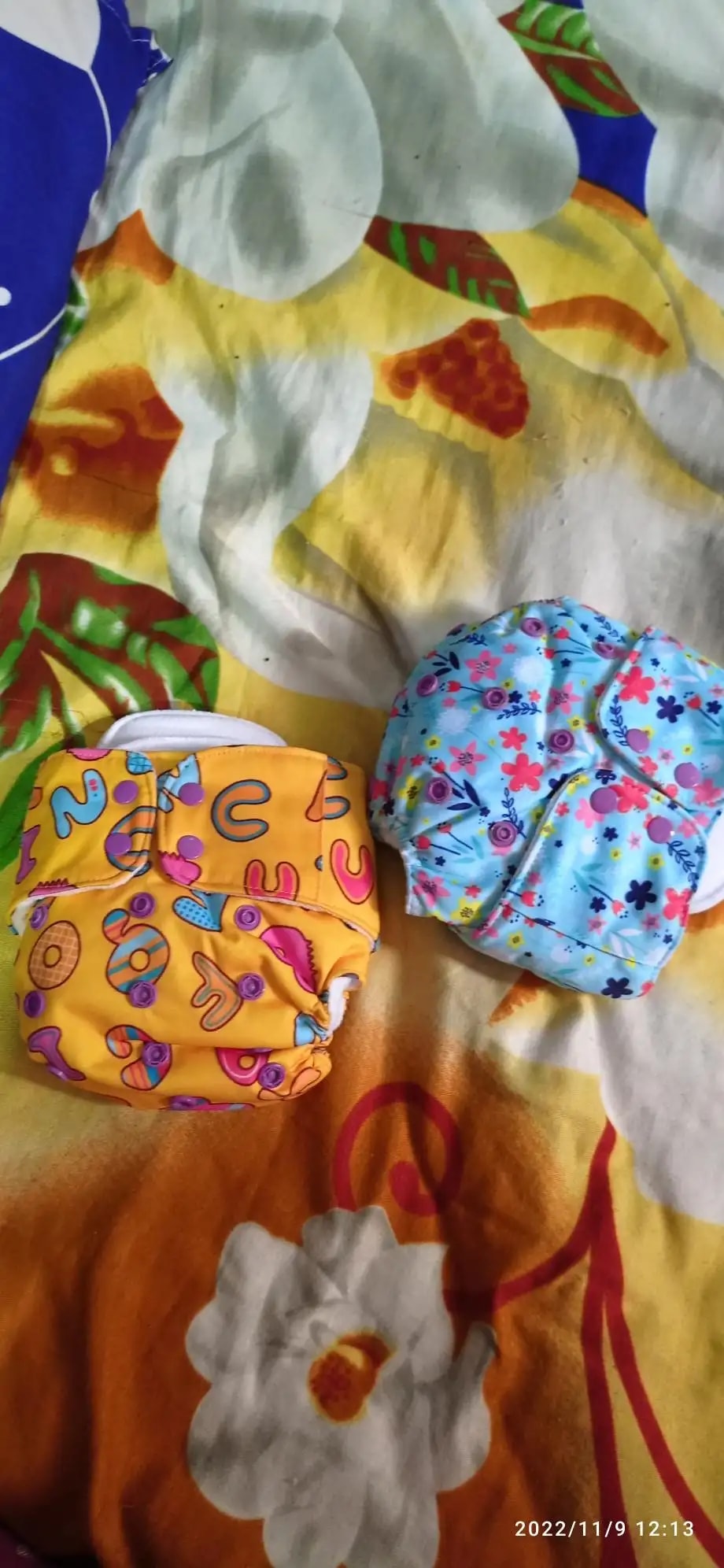 Adjustable Washable & Reusable Cloth Diaper With Absorbent Insert Pad (3M-3Y) | Oeko-Tex Certified - Rainbow, Floral Spring & Heart Doodles