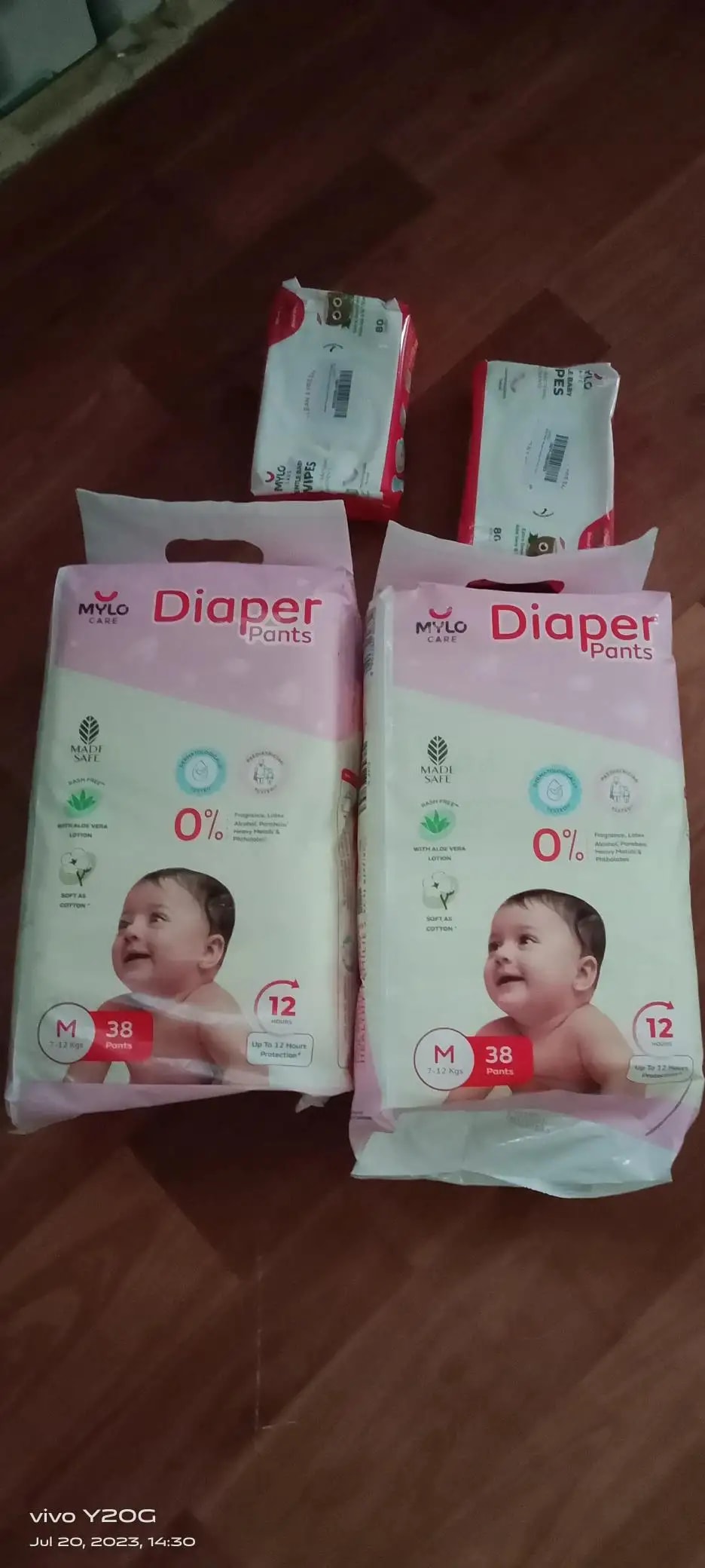 Monthly Diapering Super Saver Combo - Baby Diaper Pants Small (S) - (84 count) + Baby Wipes (Pack of 2)