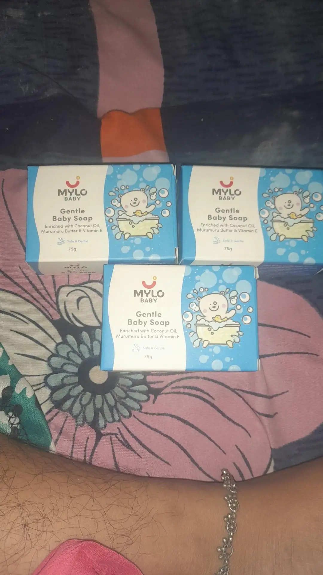 Mylo Baby Soap 75g - For 0-3 years with Vitamin E, Murumuru Butter, Jojoba Oil & Coconut Oil  - Pack of 3