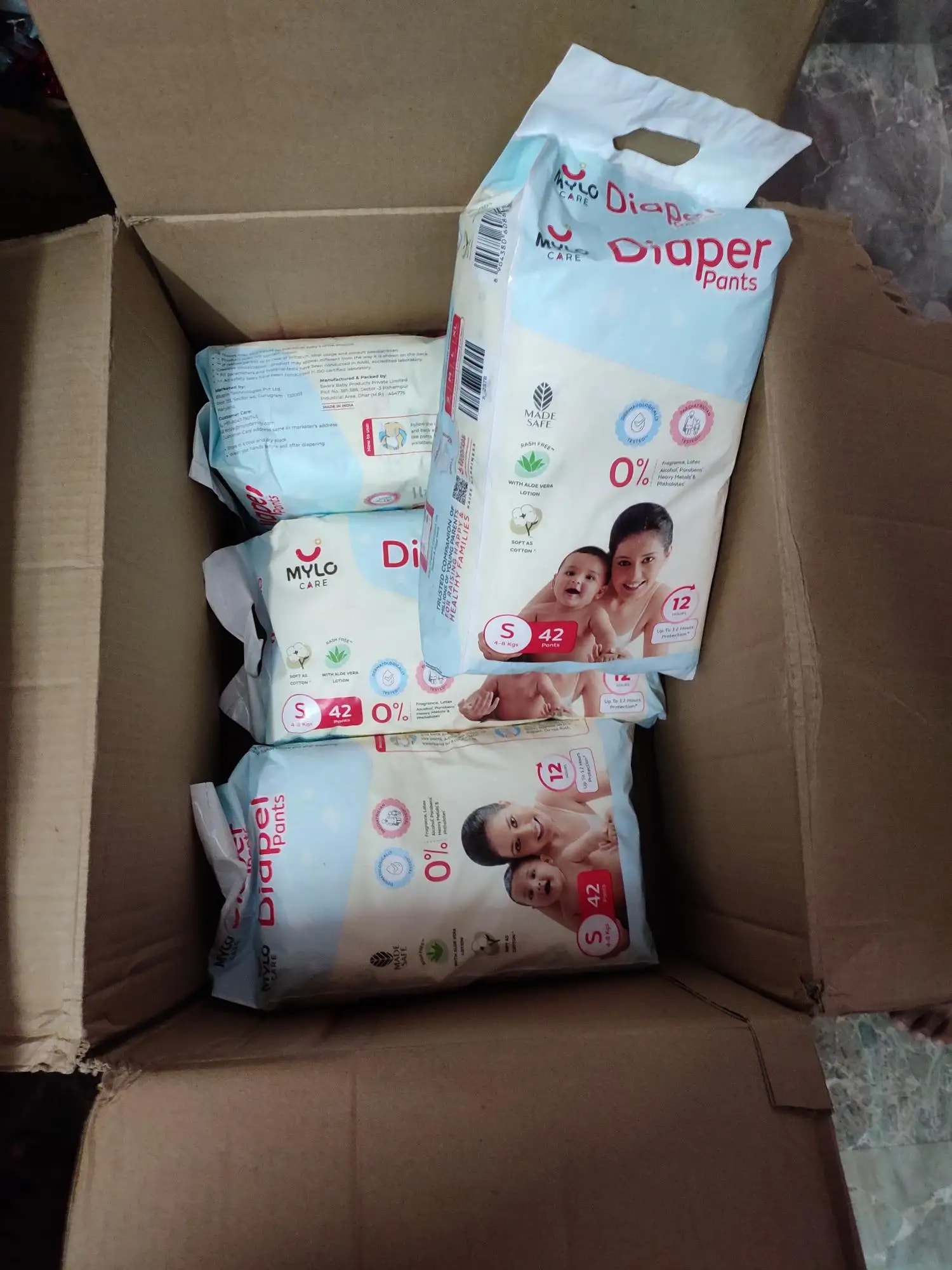 Monthly Diapering Super Saver Combo - Baby Diaper Pants Small (S) - (84 count) + Baby Wipes (Pack of 2)