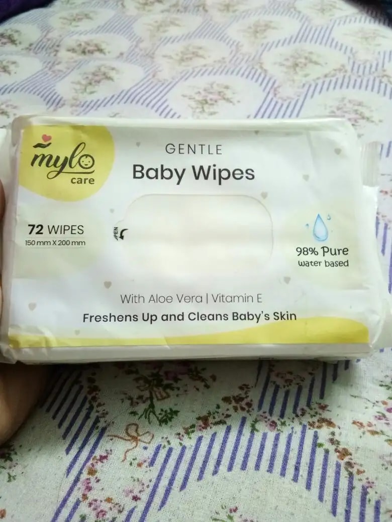 Gentle Baby Wipes With Lid - Organic Coconut Oil, Neem, Aloe Vera and Vitamin E | 98% Pure Water | Dermatologically Tested (Pack of 6) - 72 Wipes Per Pack